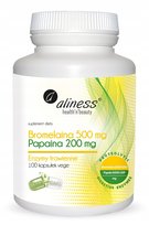 Bromelaina 500mg Papaina 200 mg 100 kaps VEGE suplement diety || Aliness