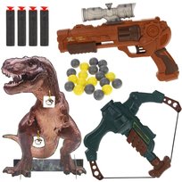 Broń Pistolet Na Kulki Kusza Tarcza Dinozaur T-Rex