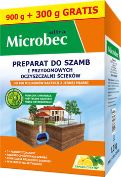 BROS - Microbec ULTRA 900g zapach cytryny - preparat do szamb + 300g  - Bros