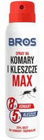 BROS SPRAY PREPARAT PŁYN ŚRODEK KOMARY I KLESZCZE MAX 90ml PRZECIW KOMAROM