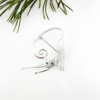 Broszka - Kot Filemon zielone oczy