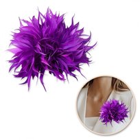 Broszka Ozdobna, Spinka Do Włosów 2W1 Pióra Fiolet Bz207Fio