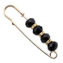 Broszka z Cyrkoniami Czarna Złota Ozdobna do Sukienki Lekka i Subtelna