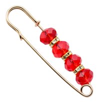 Broszka z Cyrkoniami Czerwona Złota Ozdobna do Sukienki Lekka i Subtelna