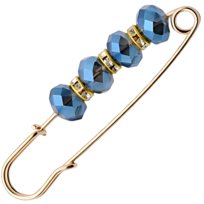 Broszka z Cyrkoniami Niebieska Złota Ozdobna do Sukienki Lekka i Subtelna