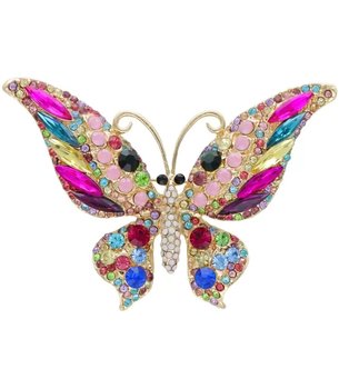 Broszka z cyrkoniami piękna ozdobna motyl motylek - Agrafka