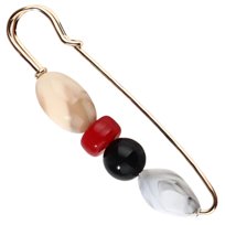 Broszka z Koralikami Kolorowa Złota Ozdobna do Sukienki Lekka i Subtelna