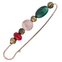 Broszka z Koralikami Kolorowa Złota Ozdobna do Sukienki Lekka i Subtelna