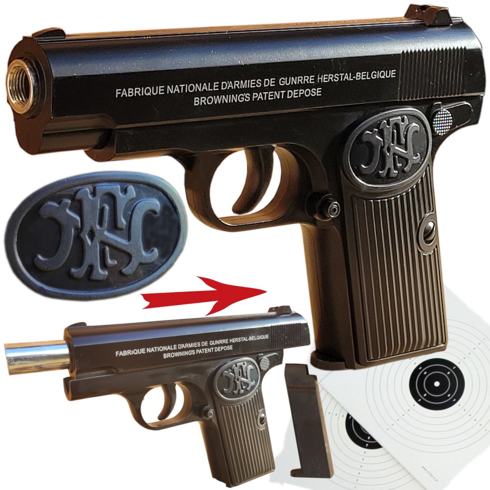 Фото - Іграшка для пісочниці Browning Pistolet Metalowy Na Kulki Replika ASG+ tarcze 