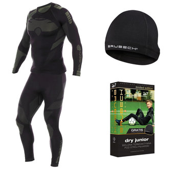 Brubeck , Dziecięca Bielizna Termoaktywna Dry Junior - Black/Graphite 164/170 - BRUBECK