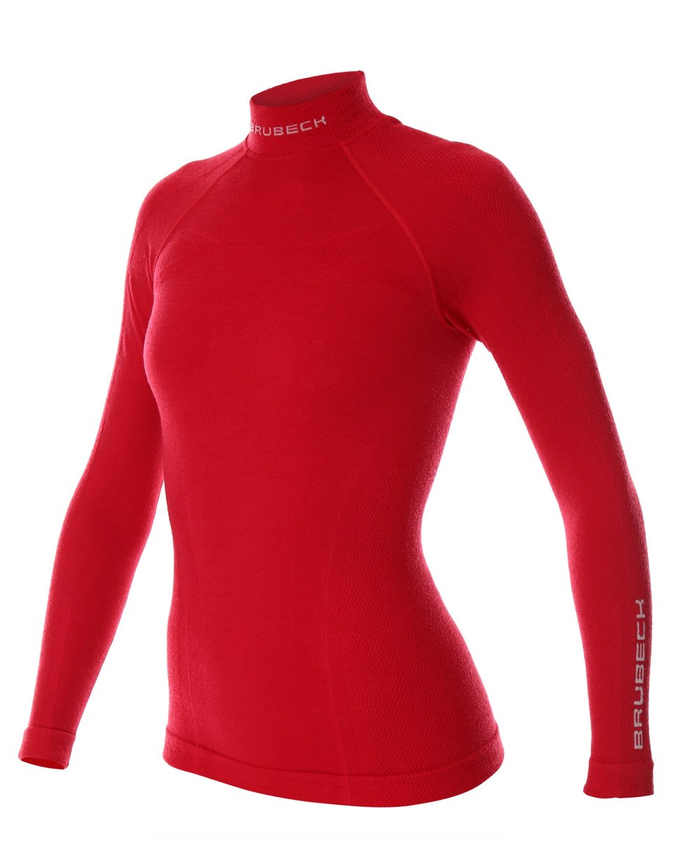 Zdjęcia - Bielizna termoaktywna Brubeck , Koszulka damska termoaktywna, Extreme Wool, czerwony, rozmiar XL 