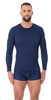 Brubeck, Koszulka męska termiczna z długim rękawem, Active Wool, granatowy, rozmiar XL - BRUBECK