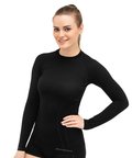 Brubeck, Koszulka termoaktywna damska, Active Wool, czarny, rozmiar XL - BRUBECK