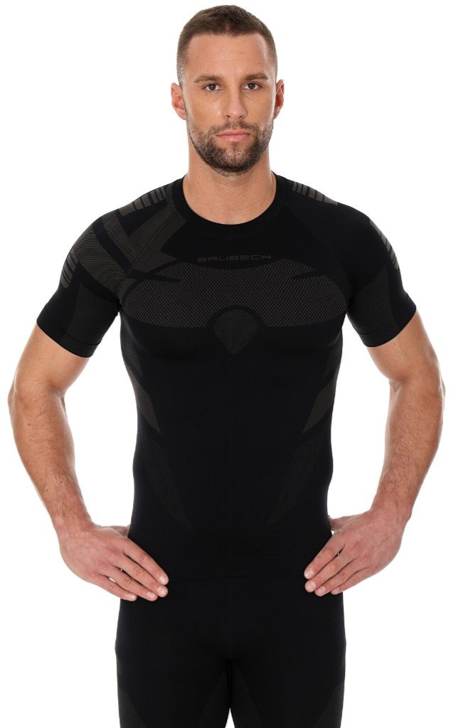 Zdjęcia - Bielizna termoaktywna Brubeck , T-shirt termoaktywny męski z krótkim rękawem, Dry, czarny, rozmia 