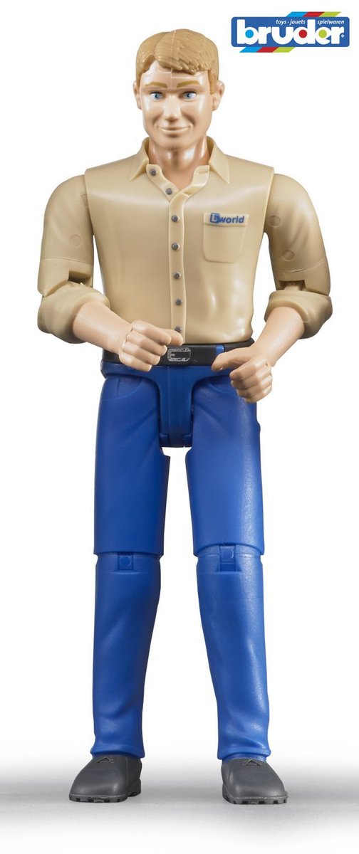 Bruder, Figurka mężczyzny białego w niebieskich dżinsach, 060006