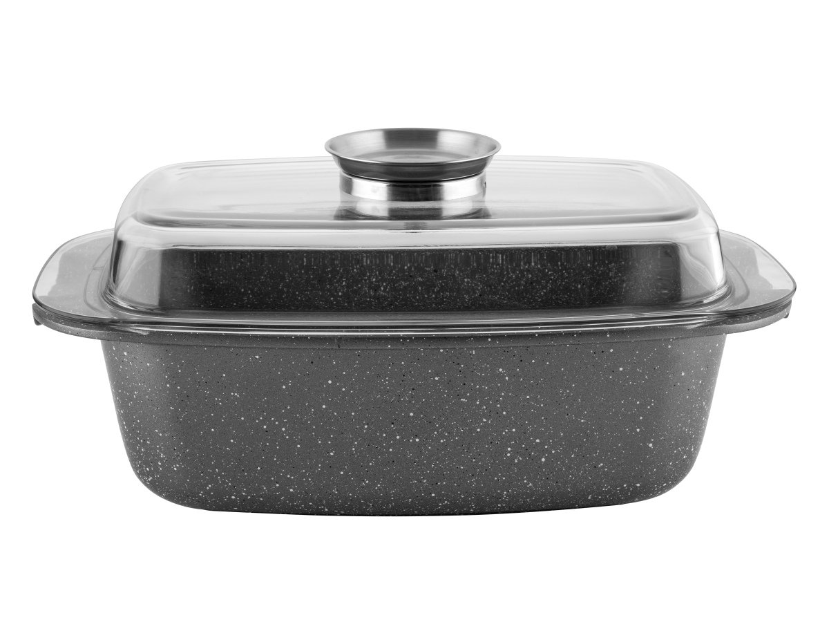 Brytfanna aluminiowa Florina Vulcano z pokrywką 32 x 11 cm 4,5 l szara