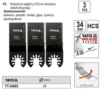 Brzeszczot wgłębny do narzędzia wielofunkcyjnego YATO, HCS Yato