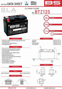 BS AKUMULATOR BTZ12S 12V 11AH 150X86X110 - BS BATTERY