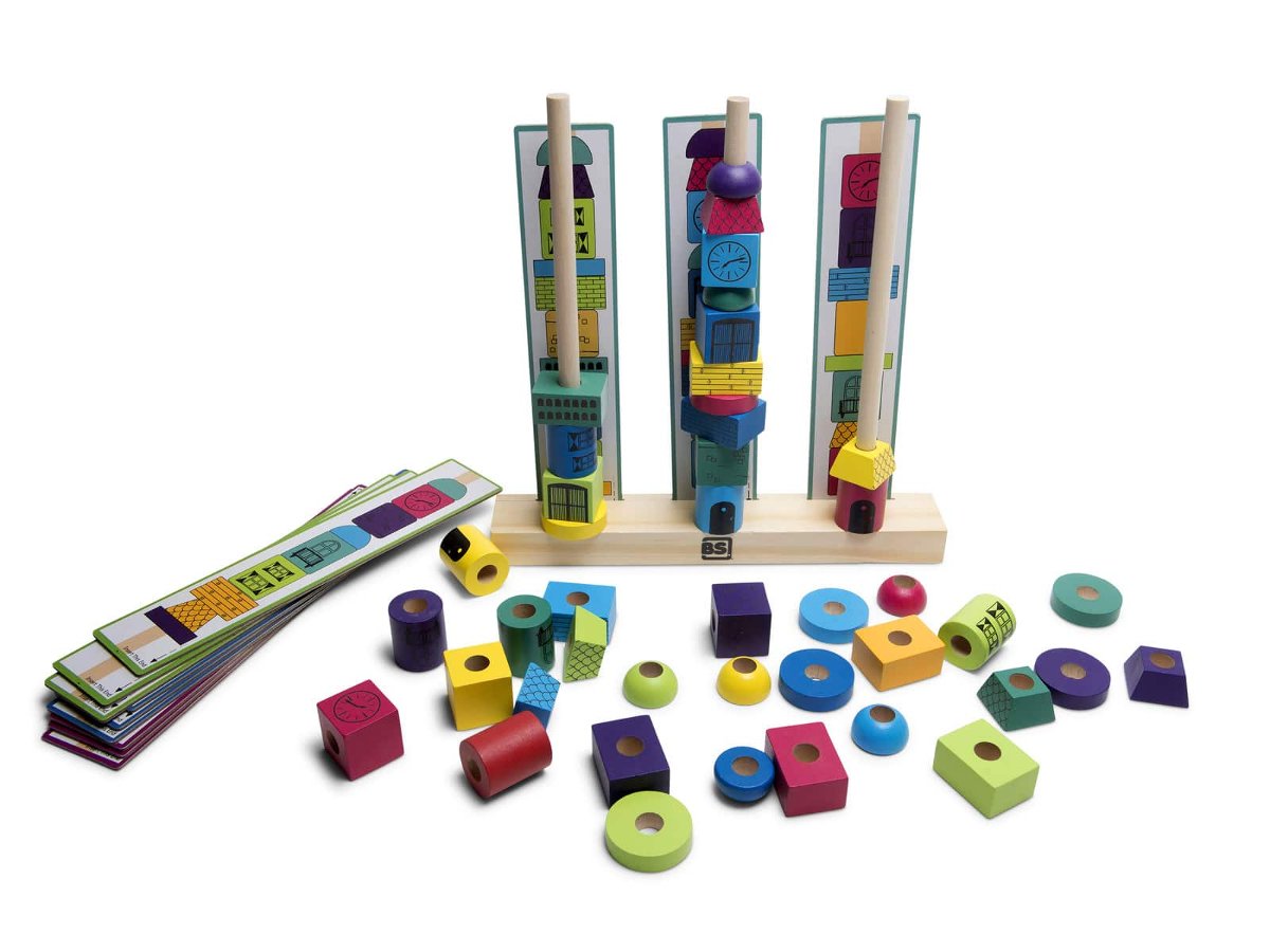 BS Toys, Drewniana układanka, Wieża, 42 elem.
