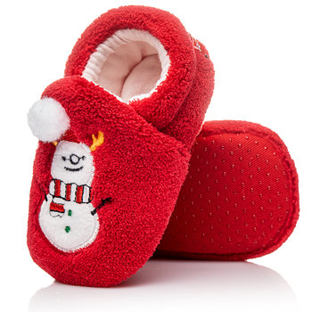 Buciki na prezent dla niemowlaka świąteczne niechodki z bałwankiem r 6-12 m - ATTRACTIVE