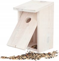 Budka Ptaki Karmnik Drewniany Domek Dziupla Karma