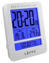 Budzik LAVVU LAR0020 Termometr DCF77 Dni Tygodnia PL LAVVU