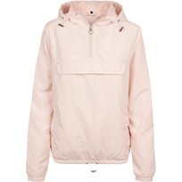 Build Your Brand Kurtka Damska / Damska Basic Water Repellent Pull Over Jacket (XXXXS / Jasnoróżowy) Build Your Brand