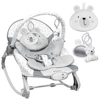 Bujaczek leżaczek Cloe 35, 3 poziomy wibracji, 2 tryby, regulowana poduszka,Niedźwiadek