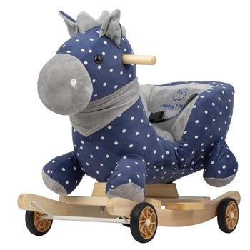 Bujak Konik Granatowy |2w1! Bujak i jeździk | Zabawka dla dzieci | Prezent | Chodzik | Bujak | 12 m +  |  Interaktywna zabawka  | Pierwsze urodziny  | Roczek  |  Happy Hippo - Happy Hippo