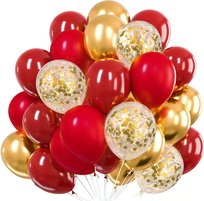 Bukiet balonów czerwony złoty metaliczny Gotowy zestaw dekoracji na zaręczyny