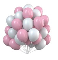 Bukiet balonów różowo biały Komunia Baby Shower Gotowy Zestaw Dekoracji na Prezent