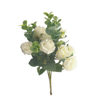 Bukiet białych sztucznych róż - R70