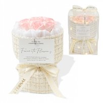 Bukiet zapachowych kwiatów mydlanych w pudełku na prezent, świecące LED BUK22