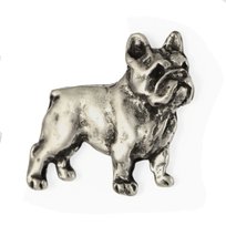 Buldog francuski I  - posrebrzana broszka z psem, elegancki pin, ozdoba klapy marynarki marki Art-Dog