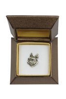 Buldog francuski II - broszka z psem w pudełku prezentowym, elegancki pin, wpinka do klapy marynarki marki Art-Dog