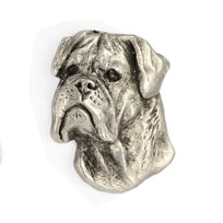 Bullmastiff, Bulmastif I  - posrebrzana broszka z psem, elegancki pin, ozdoba klapy marynarki marki Art-Dog
