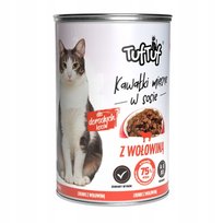 BULT Tuf Tuf Kawałki dla kota z wołowiną w sosie 415g