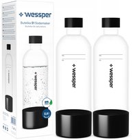 Butelka do saturatora Wessper Sodamaker S1 0,8l - 2 sztuki czarna BPA FREE