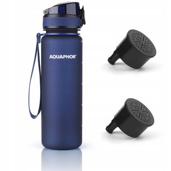 Butelka filtrująca Aquaphor City 500 ml + 2 filtry, granatowa - Aquaphor