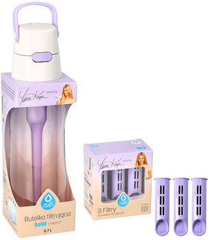 Butelka filtrująca Solid Lawendowa 0,7L + 4x filtr wkład węglowy do butelki - Dafi