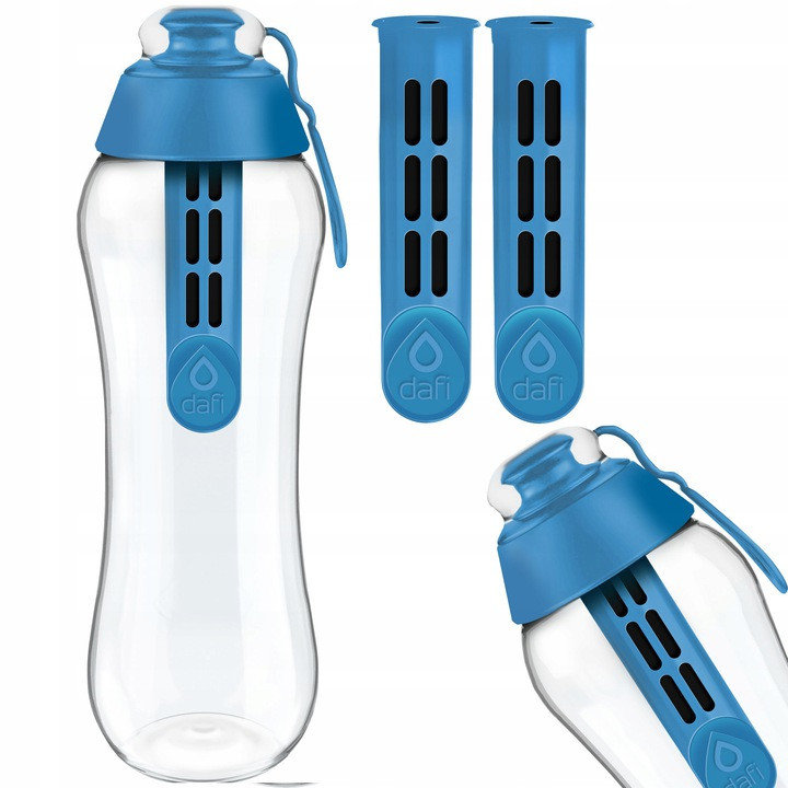 Zdjęcia - Bidon DAFI Butelka Filtrująca Wodę  0,5L Niebieska + 2 Filtry Wody 