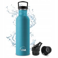 Butelka Na Wodę 1L Stalowa Szczelna Z Słomką Sitkiem Bpa Free Nie Przecieka