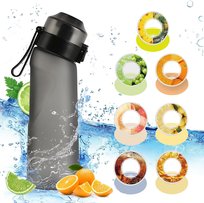 Butelka na wodę Air Water z kapsułką smakową 650 ml Zestaw startowy butelek na wodę smakową Woda o smaku owocowym C Czarny