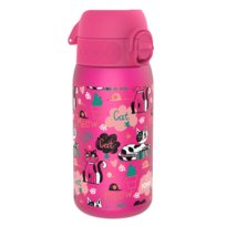 Butelka na wodę BPA Free różowa w kotki ION8 0,4 l