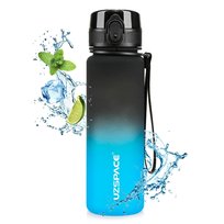 Butelka na wodę sportowa na trening 500ml Bidon z Tritanu czarno-niebieski / Uzspace