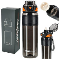 Butelka na wodę tritan 1000ml bidon z miarką - black