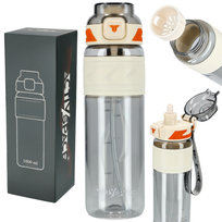 Butelka na wodę tritan 1000ml bidon z miarką – white