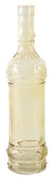 Zdjęcia - Wazon Butelka szklana duża dekoracyjna wąski  wysokość 31 cm jasny żółty mi