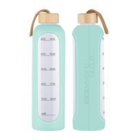 Butelka Szklana Na Wodę Trening Motywacyjna Bidon Kica Hydro Glass 1L Zielona