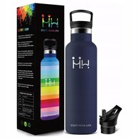 Butelka Termiczna 500Ml Stalowa Słomka Szczelna Na Kawę Herbatę Prezent